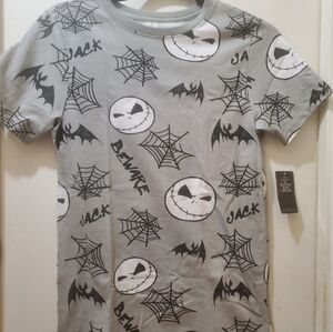 Gray Graphic T-Shirt with Jack Skeleton
